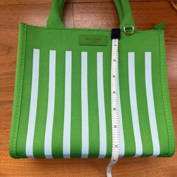 NWOT Kate Spade New York x Target Green and White Stripe Knit Crossbody Bag OS - Picture 7 of 16